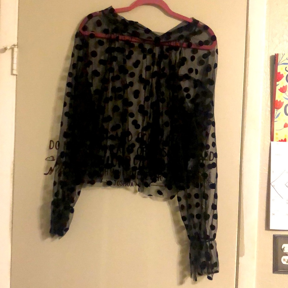Sheer polka dot blouse
